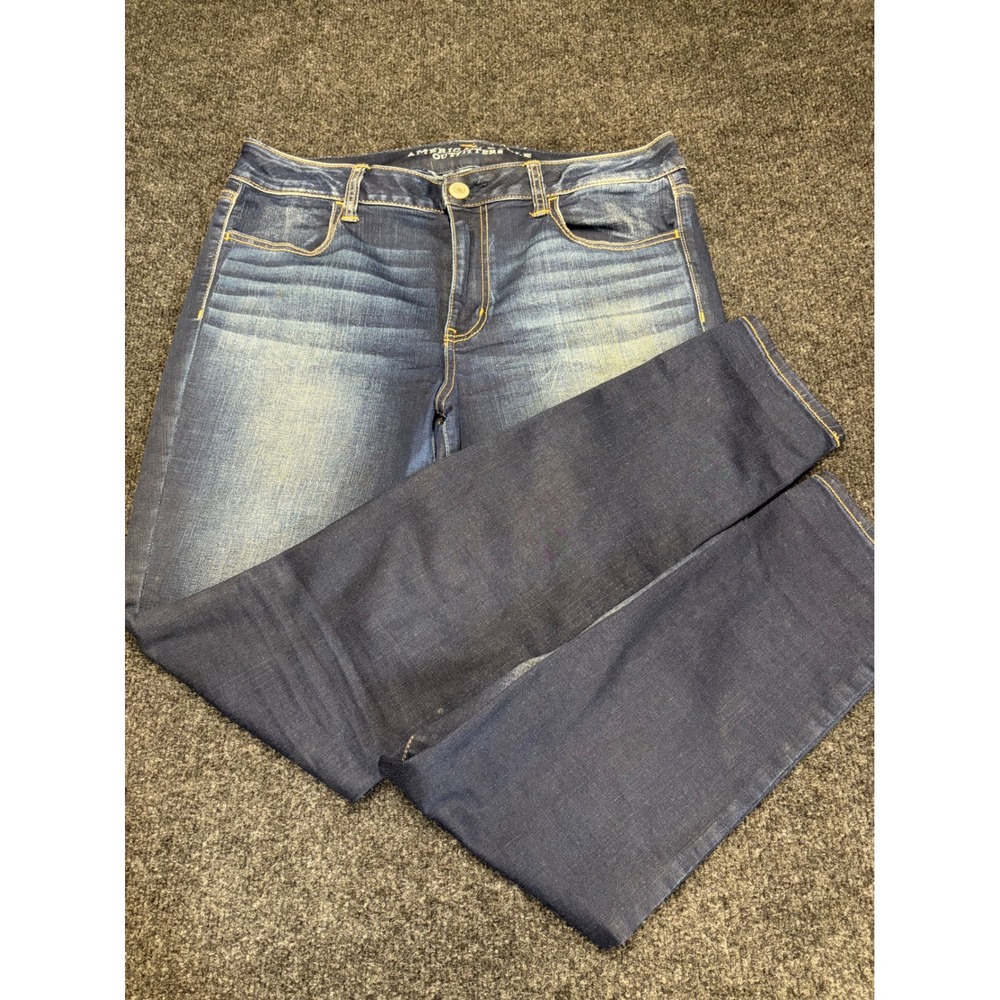 American Eagle Hi-Rise Jegging Dark Wash Denim Jeans Size 12 Long